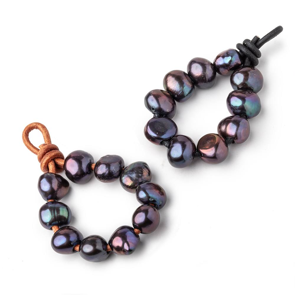 10-11mm Copperish Peacock Large Hole Baroque Pearls Set of 10