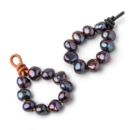 10-11mm Copperish Peacock Large Hole Baroque Pearls Set of 10