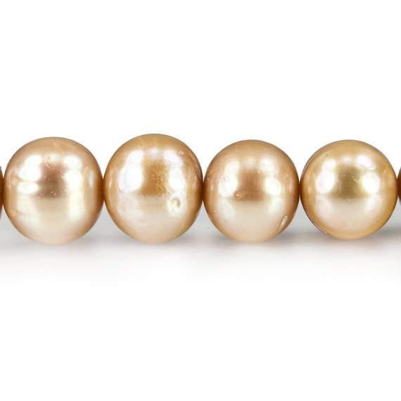 10-11mm Golden Off Round Freshwater Pearls 16  inch 42 pcs