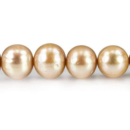 10-11mm Golden Off Round Freshwater Pearls 16  inch 42 pcs