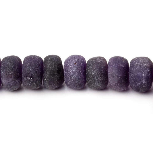10-11mm Matte Amethyst plain rondelles 7.5 inch 30 beads A