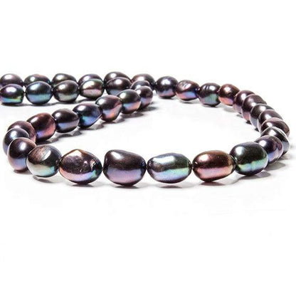 10-11mm Peacock Baroque Straight Drilled Freshwater Pearls 16 inch 39 pieces