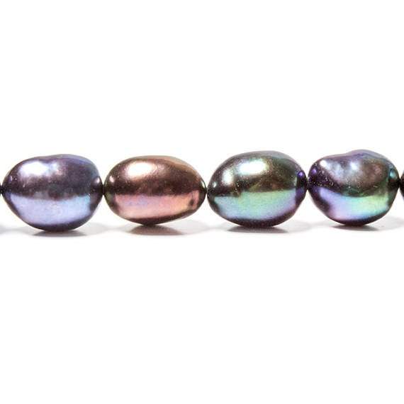 10-11mm Peacock Baroque Straight Drilled Freshwater Pearls 16 inch 39 pieces