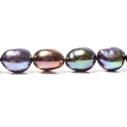 10-11mm Peacock Baroque Straight Drilled Freshwater Pearls 16 inch 39 pieces