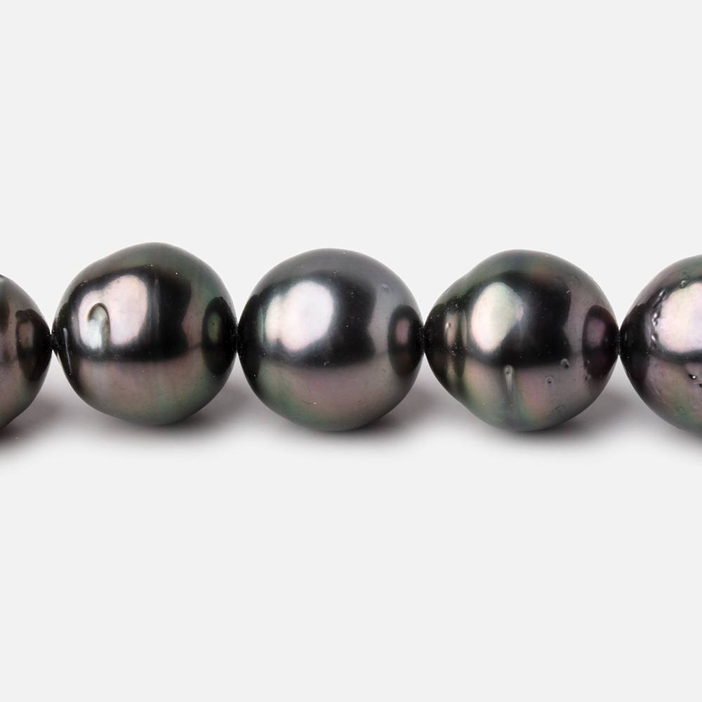 10-11mm Peacock Tahitian Round Saltwater Pearls 16 inch 36 pieces AA