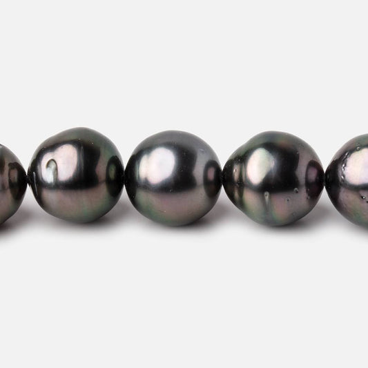 10-11mm Peacock Tahitian Round Saltwater Pearls 16 inch 36 pieces AA