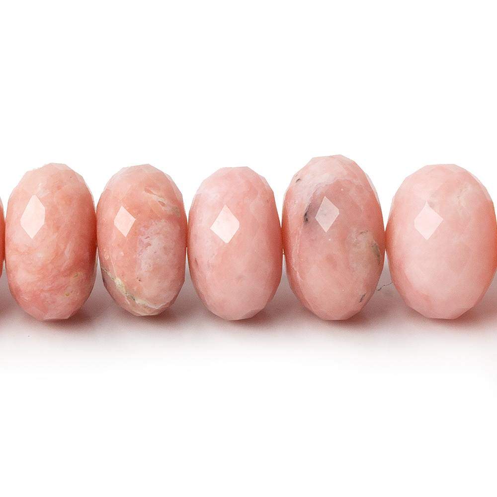 10-11mm Pink Peruvian Opal Faceted Rondelle Beads 14.5 inches 57 pieces