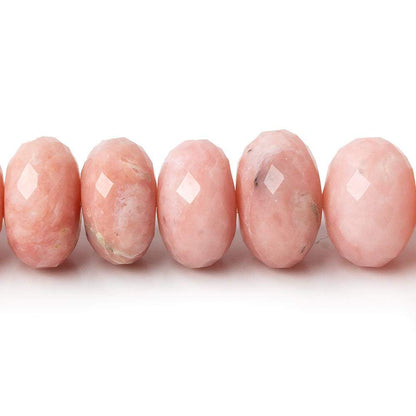 10-11mm Pink Peruvian Opal Faceted Rondelle Beads 14.5 inches 57 pieces