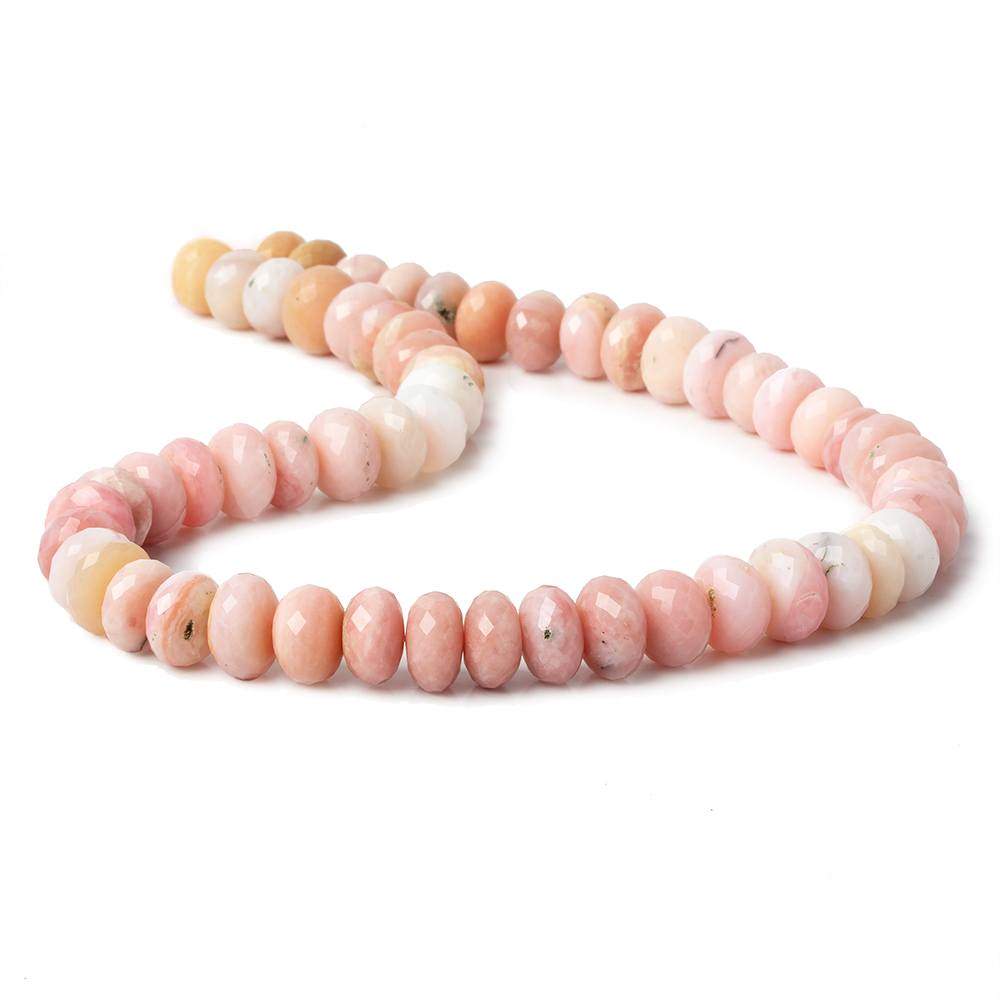 10-11mm Pink Peruvian Opal Faceted Rondelle Beads 14.5 inches 57 pieces