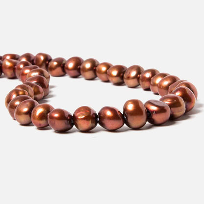 10-11mm Reddish Brown Baroque Side Drill 2.5mm large hole Pearl 47 pcs