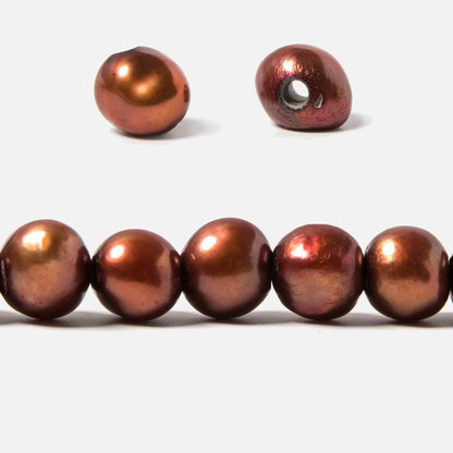 10-11mm Reddish Brown Baroque Side Drill 2.5mm large hole Pearl 47 pcs