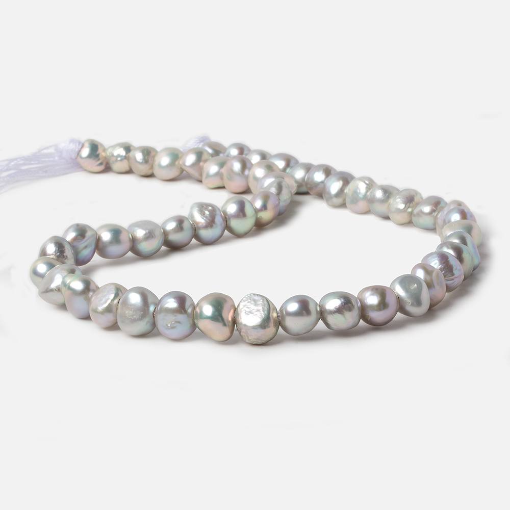 10-11mm Rose' Silver Baroque large hole Freshwater Pearls 16 inch 50 pieces