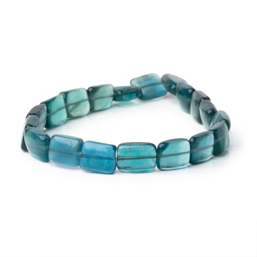 10-11mm Shaded Fluorite Plain Rectangle Beads 7.5 inch 17 pieces AA