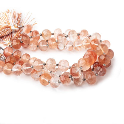 10-11mm Tangerine Quartz Faceted Rondelle Beads 8.25 inch 22 pieces