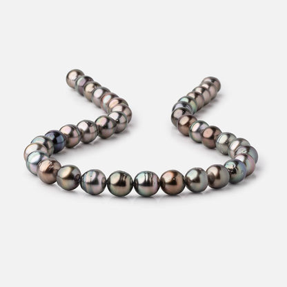 10-11mm Warm Tahitian Saltwater Pearl Beads 16 inch 38 Pieces AA