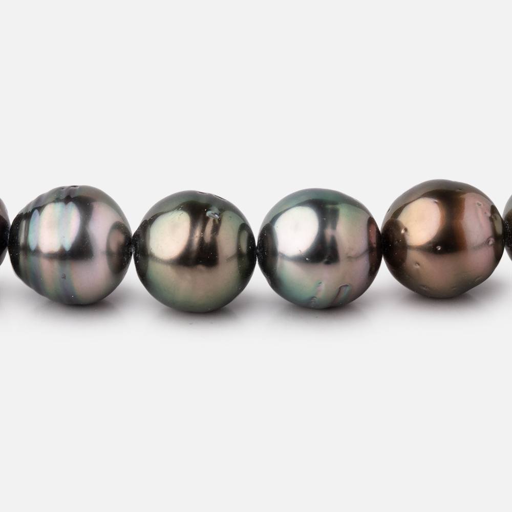 10-11mm Warm Tahitian Saltwater Pearl Beads 16 inch 38 Pieces AA