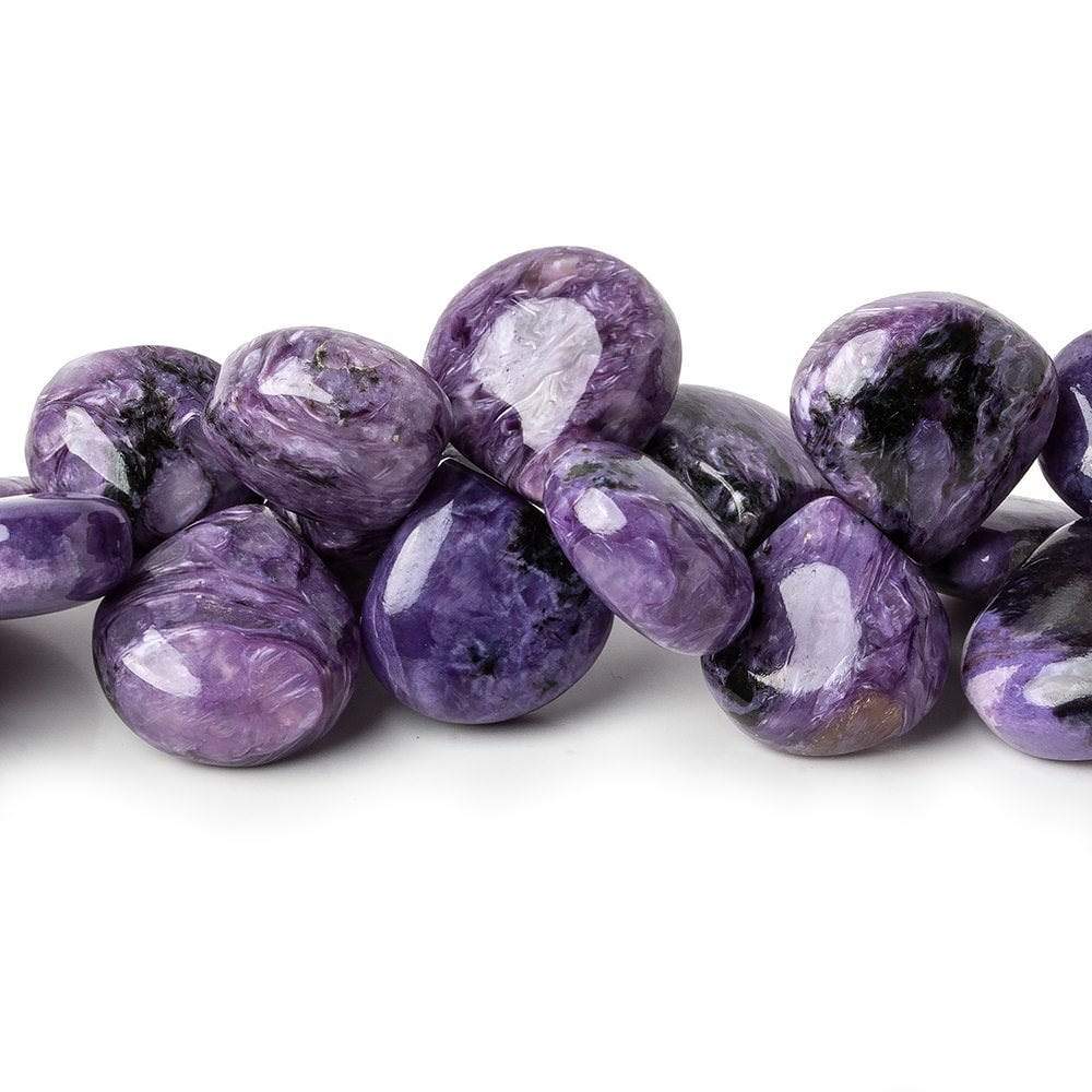 10-12mm Charoite plain heart beads 8 inch 41 pieces A
