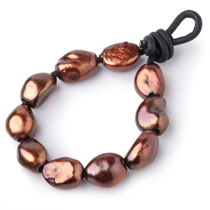 10-12mm Cinnamon Brown Large Hole Baroque Pearls Set of 10