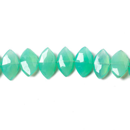 10-12mm Green Chalcedony Side Drilled Faceted Marquise Beads 8 inch 30 pieces