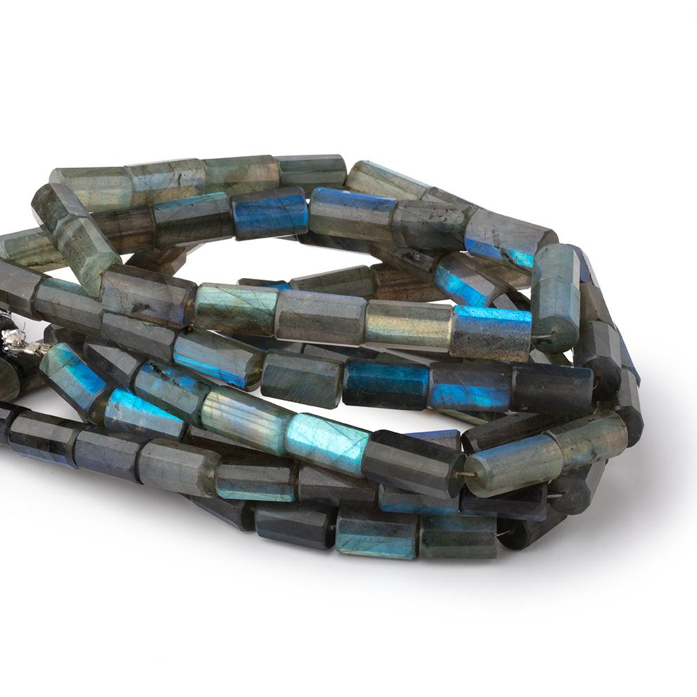 10-12mm Labradorite Faceted Tube Beads 16 inch 29 pieces