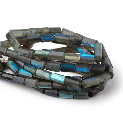 10-12mm Labradorite Faceted Tube Beads 16 inch 29 pieces