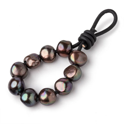 10-12mm Mushroom Peacock Large Hole Baroque Pearls Set of 10