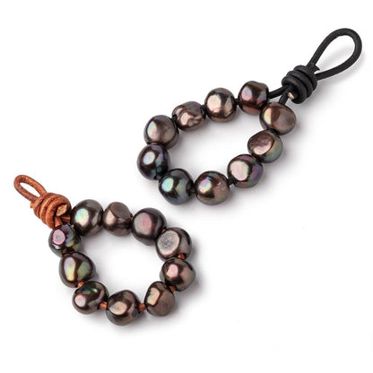 10-12mm Mushroom Peacock Large Hole Baroque Pearls Set of 10