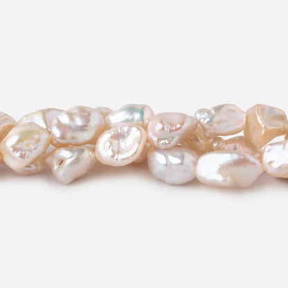 10-12mm Peach Straight Drilled Keshi Freshwater Pearls 15.5 inch 38 pieces