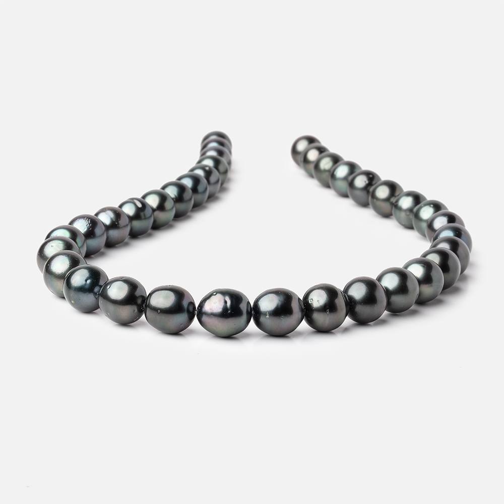 10-12mm Peacock Tahitian Round Saltwater Pearl strand 16 inch 35 pieces