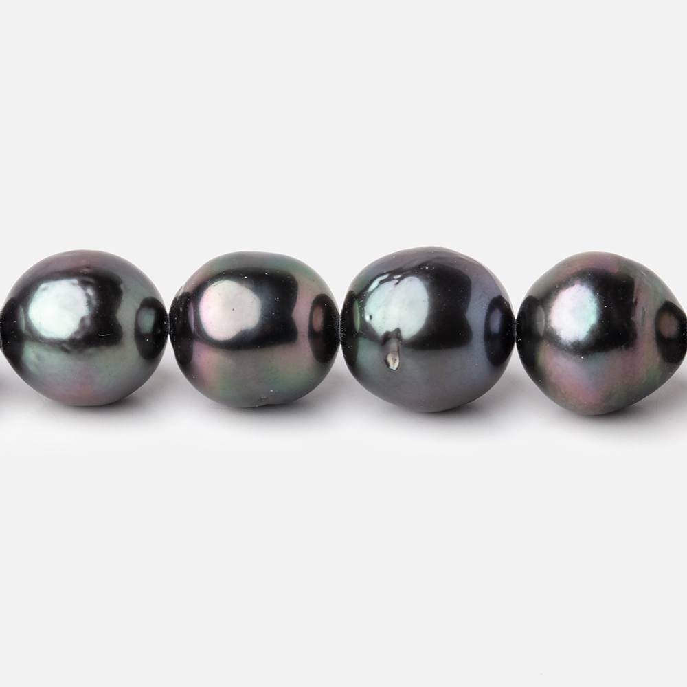 10-12mm Peacock Tahitian Round Saltwater Pearl strand 16 inch 37 pieces AA