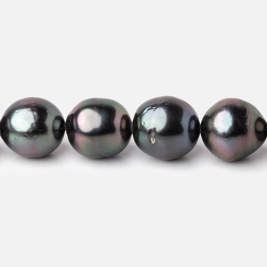 10-12mm Peacock Tahitian Round Saltwater Pearl strand 16 inch 37 pieces AA