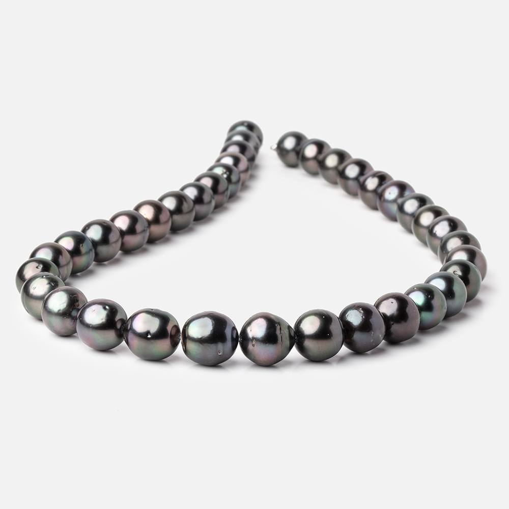 10-12mm Peacock Tahitian Round Saltwater Pearl strand 16 inch 37 pieces AA