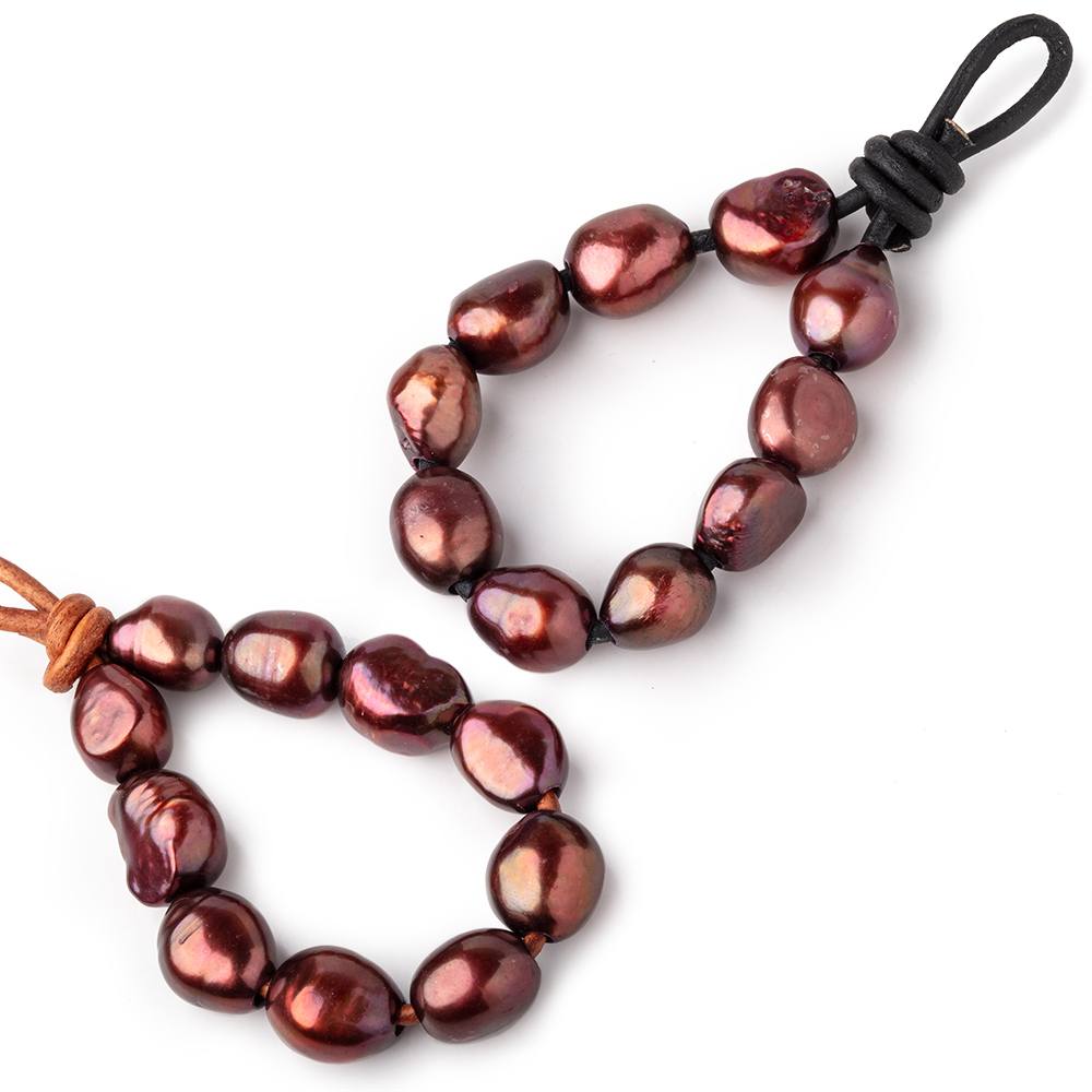 10-12mm Winterberry Large Hole Baroque Pearls Set of 10