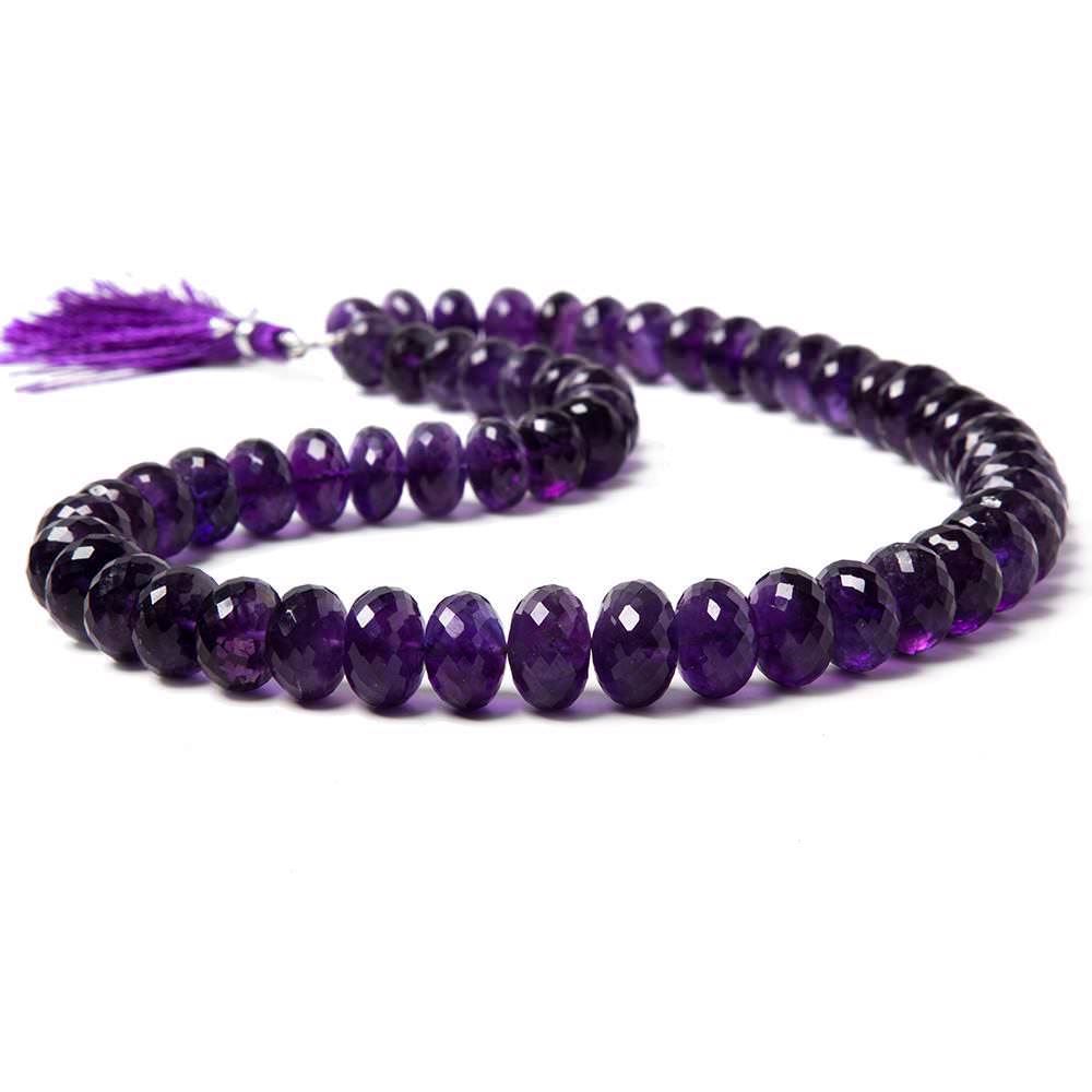 10-13mm Amethyst faceted rondelle beads 16 inch 56 pieces AAA