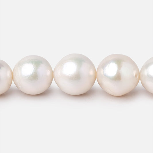 10-13mm Creamy White Off Round Freshwater Pearls 16 inch 36 Beads AA
