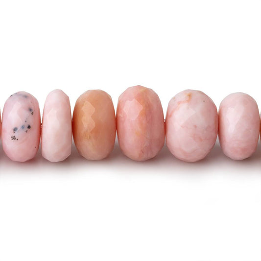 10-13mm Pink Peruvian Opal Faceted Rondelle Beads 15 inch 54 pieces AA