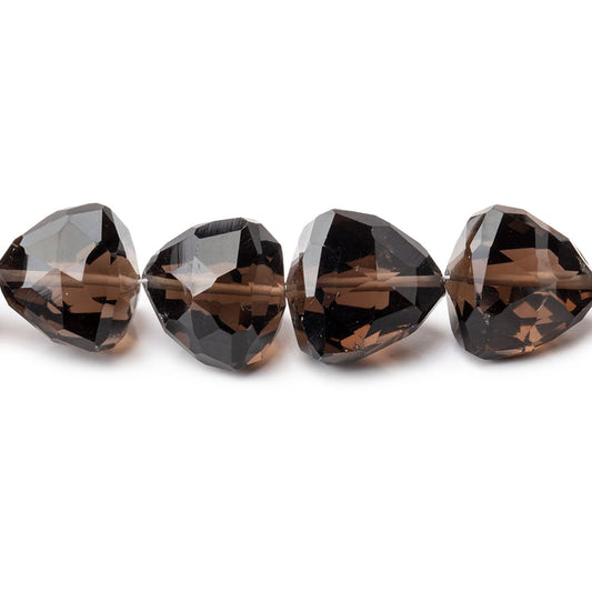10-13mm Smoky Quartz Faceted Trillion Beads 16 inch 36 pieces