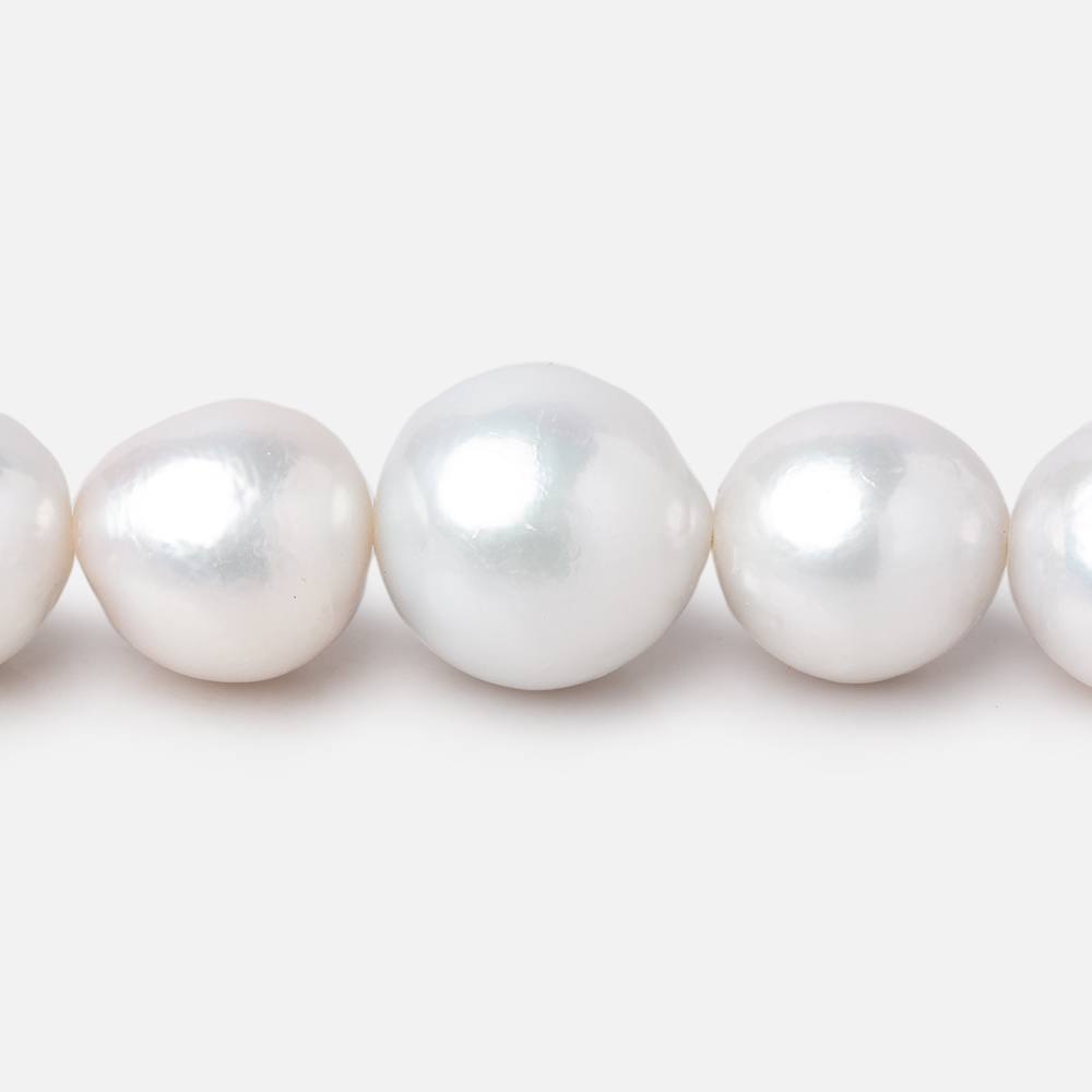 10-13mm White Off Round Freshwater Pearls 16 inch 36 Beads AA