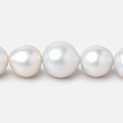 10-13mm White Off Round Freshwater Pearls 16 inch 36 Beads AA