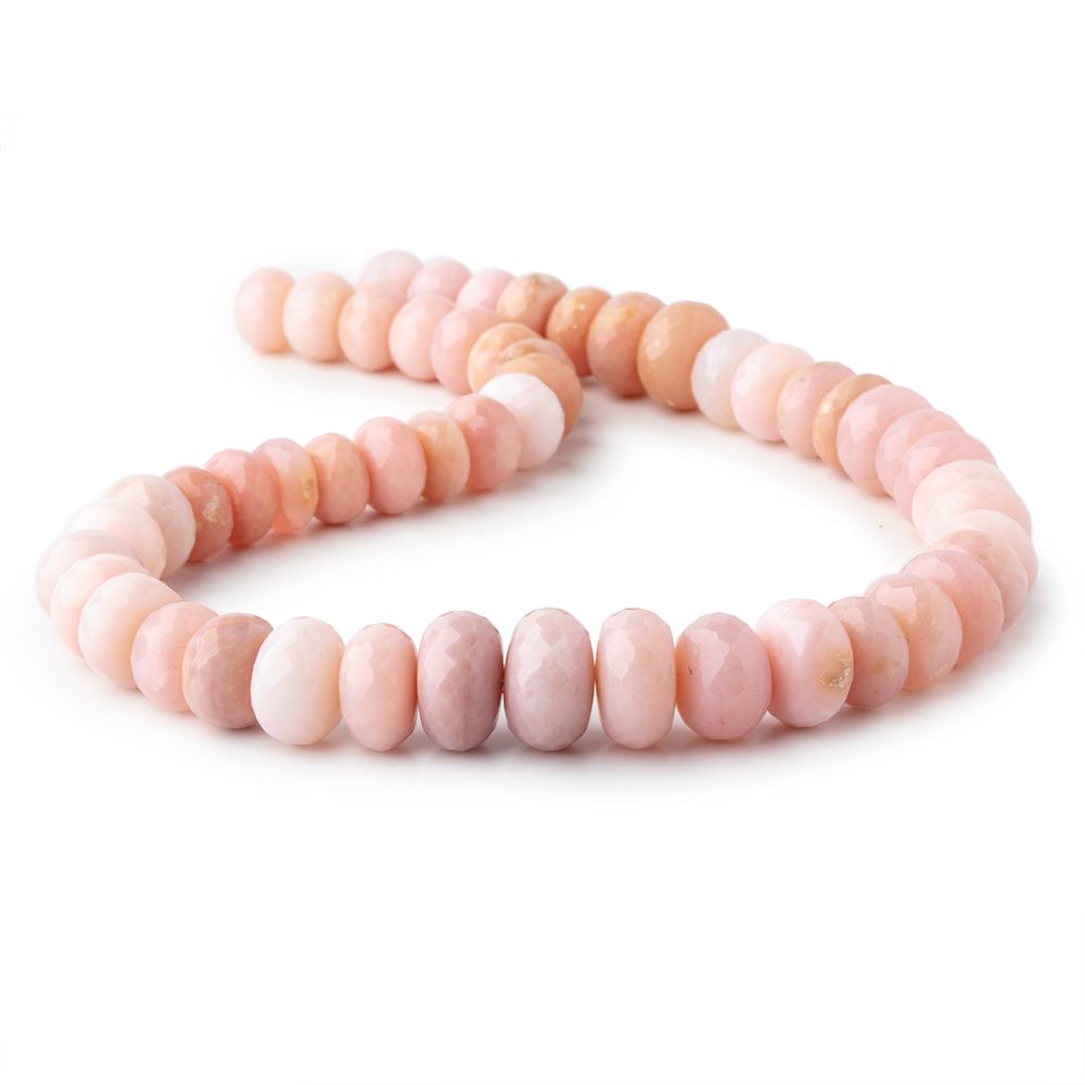 10-11mm Pink Peruvian Opal Faceted Rondelle Beads 15 inch 58 pieces AAA