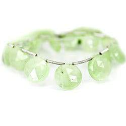10-14mm Prehnite Beads Top Drilled Faceted Coin 9 inch 15 pieces