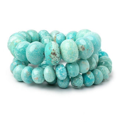 10-15.5mm Mongolian Turquoise Plain Rondelle 18 inch 53 Beads