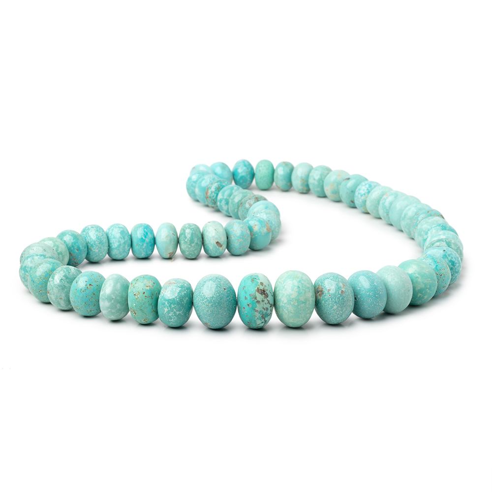 10-15.5mm Mongolian Turquoise Plain Rondelle 18 inch 53 Beads