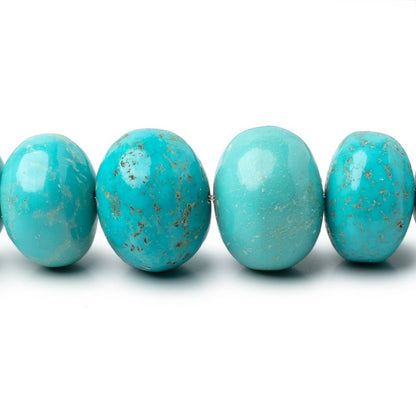 10-15mm Mongolian Turquoise Plain Rondelle 18 inch 55 Beads