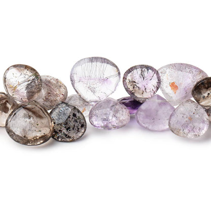 10-15mm Moss Amethyst Faceted Heart Beads 8 inch 42 pieces