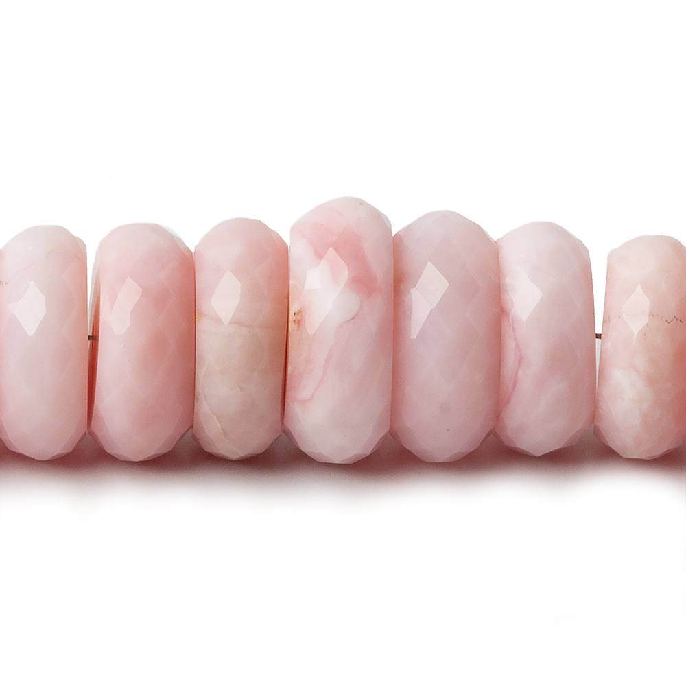 10-15mm Pink Peruvian Opal faceted rondelle beads 17.5 inch 81 Beads AA