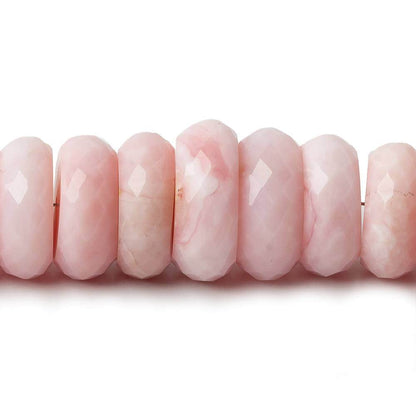 10-15mm Pink Peruvian Opal faceted rondelle beads 17.5 inch 81 Beads AA