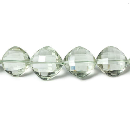 10 -15mm Prasiolite Faceted Pillow Beads 16 inch 32 pieces