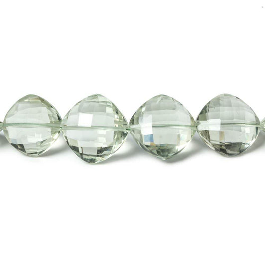 10 -15mm Prasiolite Faceted Pillow Beads 16 inch 32 pieces
