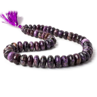10-17mm Charoite Plain Rondelle Beads 18 inch 56 pieces